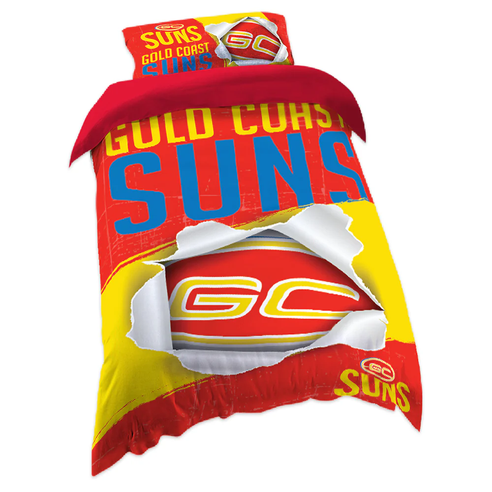 Gold Coast Suns Single Quilt Cover Set