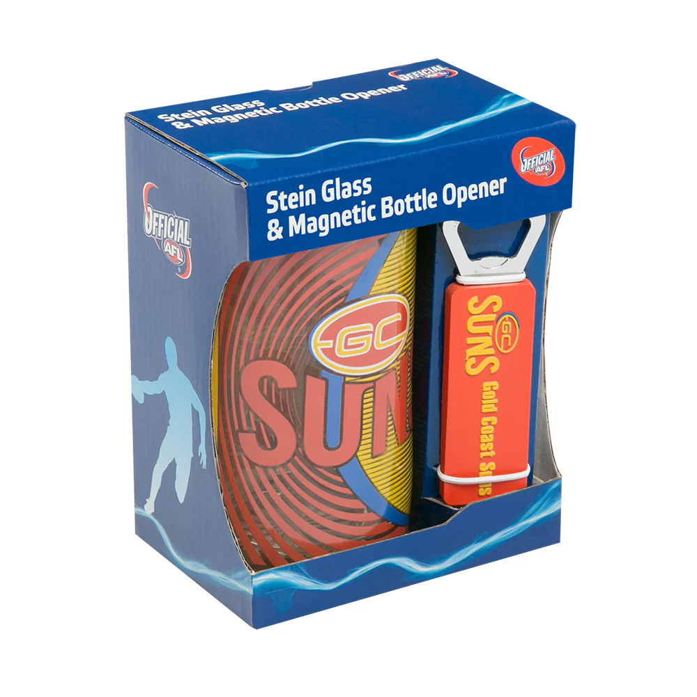 Gold Coast Suns Stein Glass & Bottle Opener - Image 2