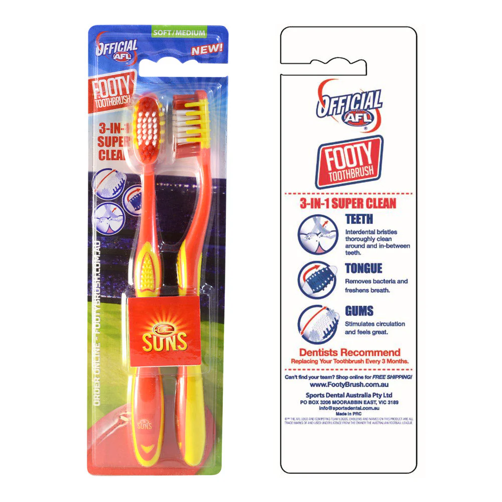 Gold Coast Suns Toothbrushes - 2pk - Image 2