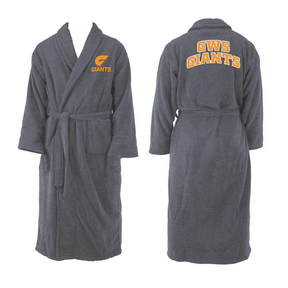 GWS Giants Adults Team Long Sleeve Bathrobe