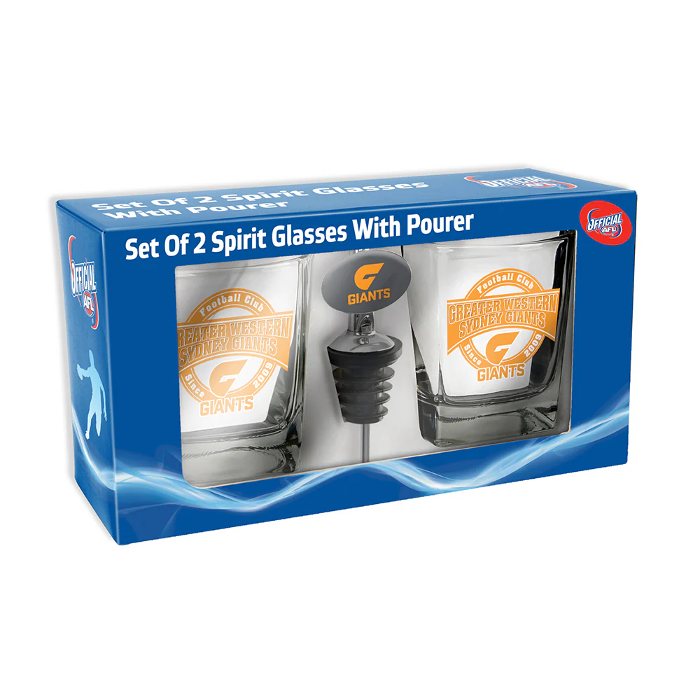 GWS Giants Set Of 2 Spirit Glasses With Pourer