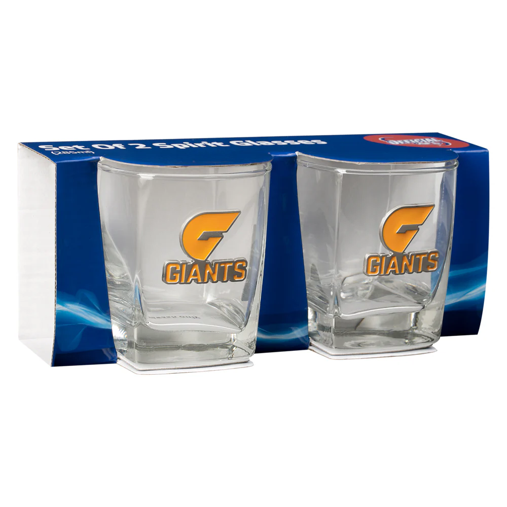 GWS Giants Spirit Glasses With Metal Badge - Image 2