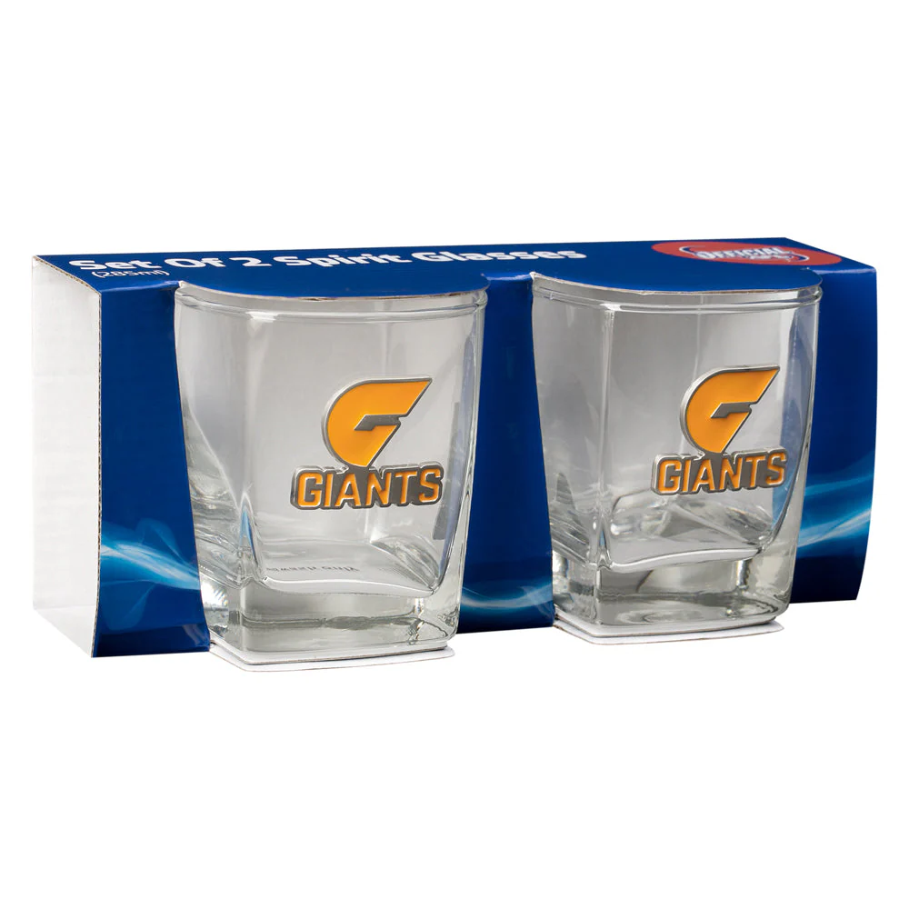 GWS Giants Spirit Glasses With Metal Badge - Image 3
