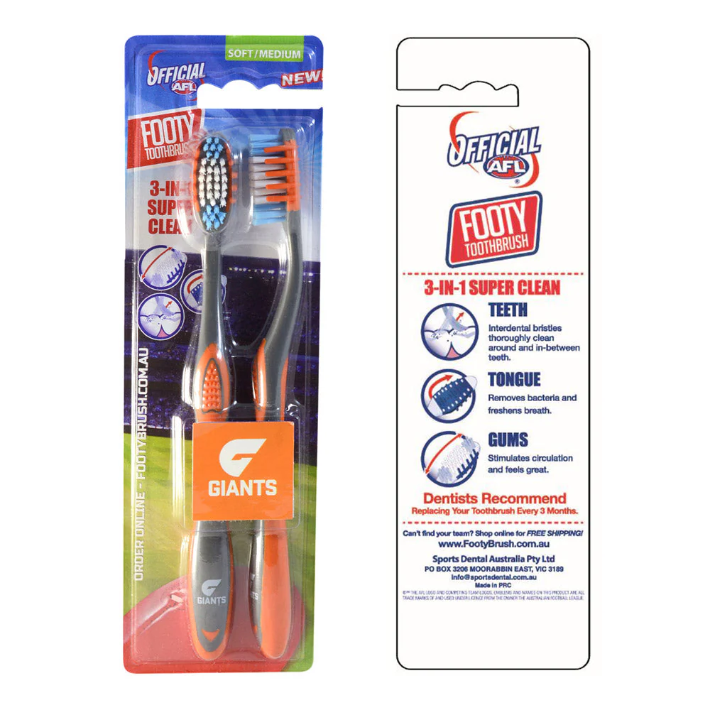 GWS Giants Toothbrushes - 2pk - Image 2