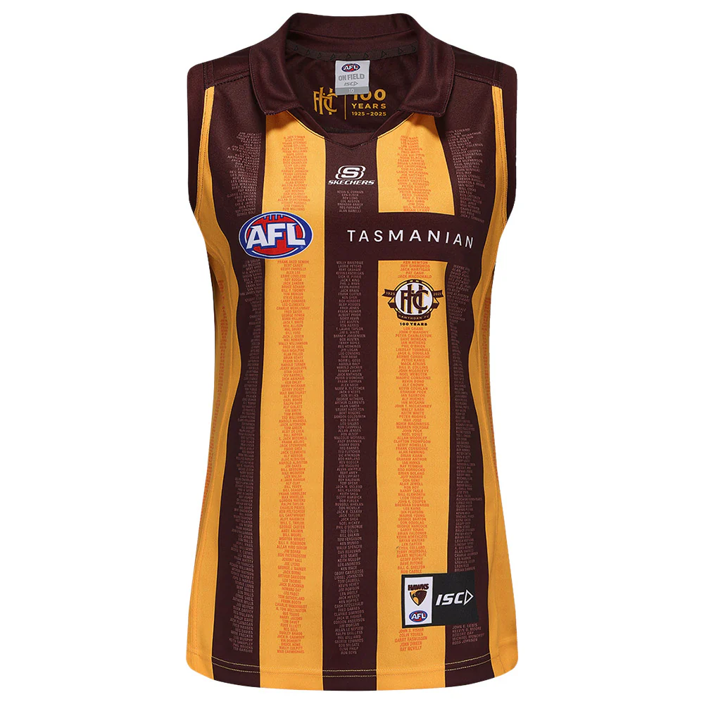 Hawthorn 2025 Authentic 100 Year Centenary Womens Guernsey