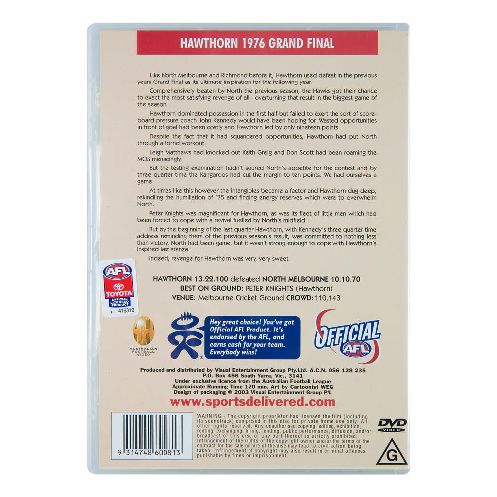 Hawthorn 1976 Premiers Dvd - Image 2