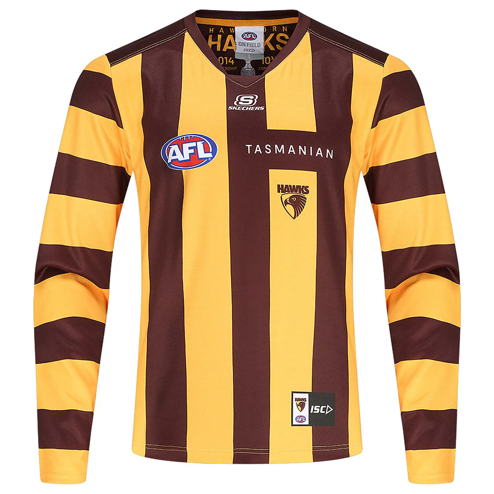 Hawthorn 2024 Authentic Mens Long Sleeve Home Guernsey - Image 4