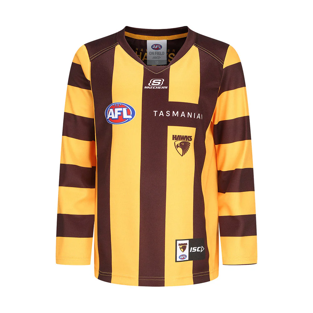 Hawthorn 2024 Authentic Youth Long Sleeve Home Guernsey - Image 4
