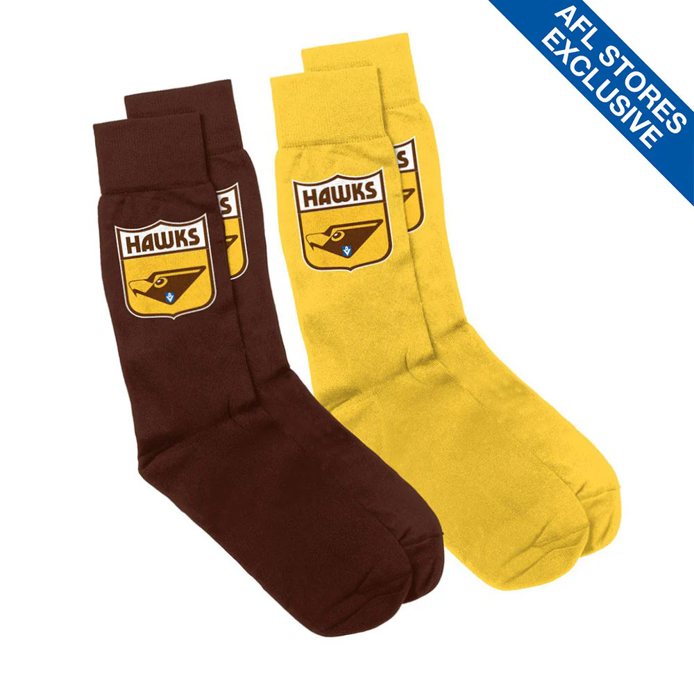 Hawthorn Socks Twin Pack Retro Socks
