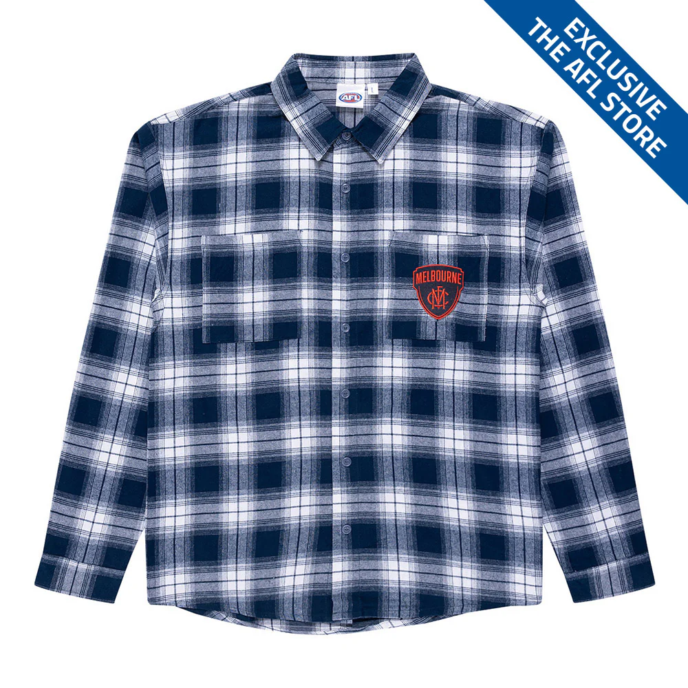 Melbourne Demons Mens Check Flannel Shirt