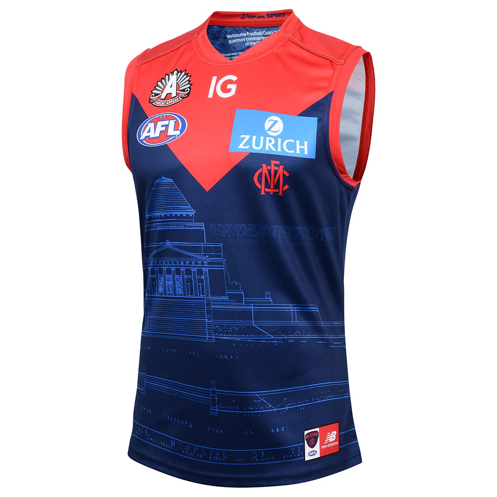 Melbourne Demons 2024 Authentic Mens Anzac Guernsey - Image 6