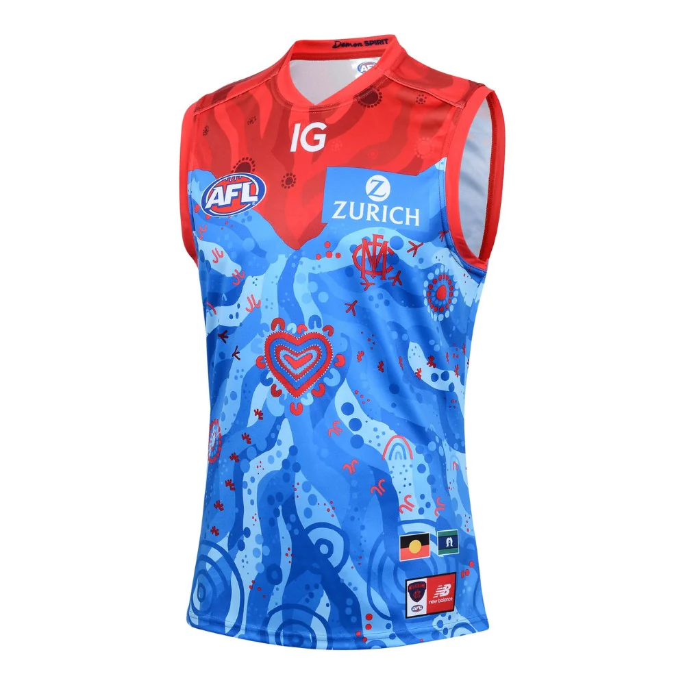 Melbourne Demons 2024 Authentic Mens Indigenous Away Guernsey
