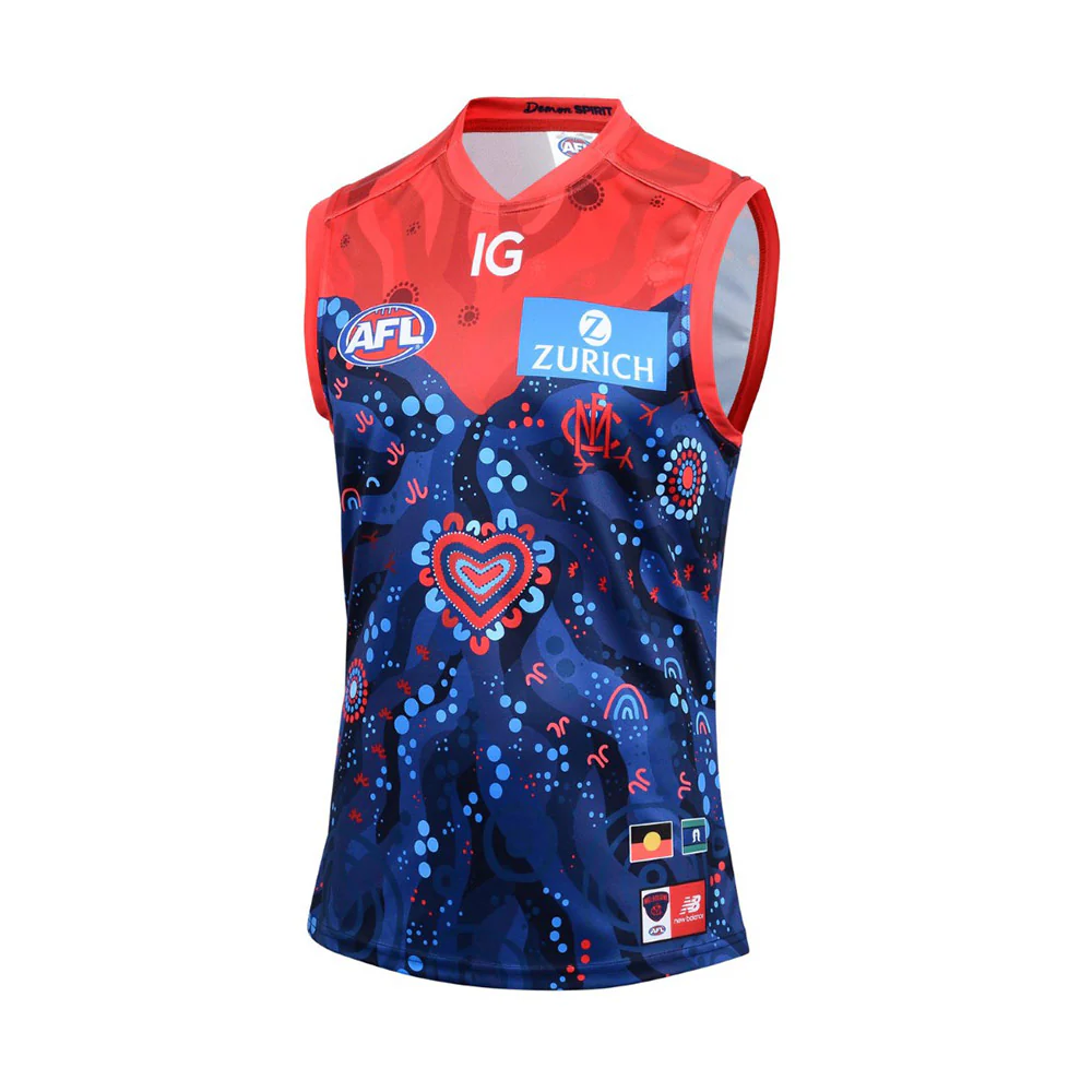 Melbourne Demons 2024 Authentic Youth Indigenous Home Guernsey