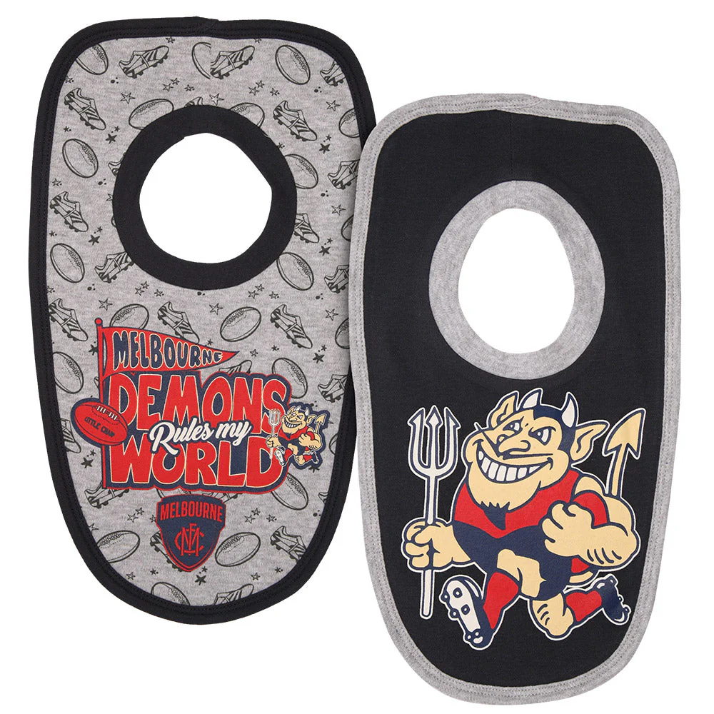 Melbourne Demons 2 Pack Babies Bibs - Image 2