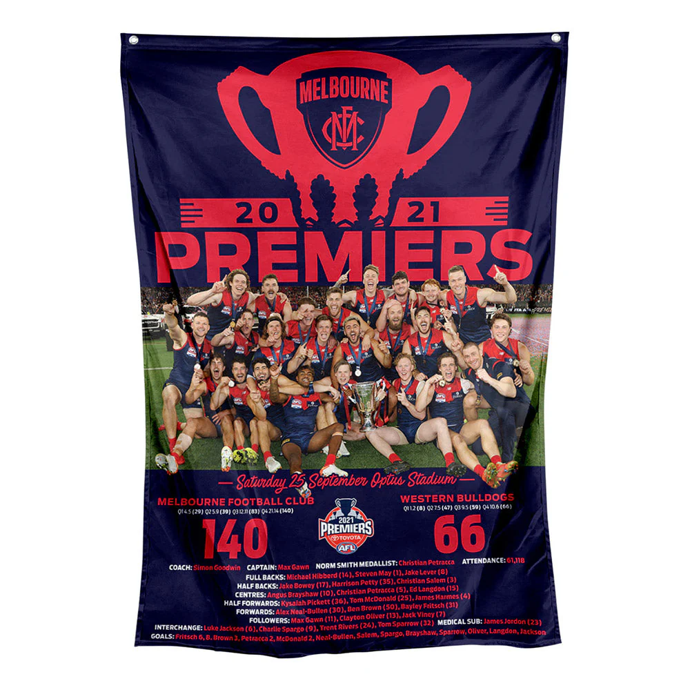 Melbourne Demons 2021 Premiers Image Wall Flag - Image 2