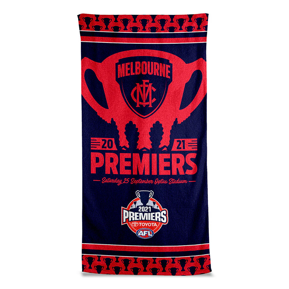 Melbourne Demons 2021 Premiers Logo Beach Towel - Image 2