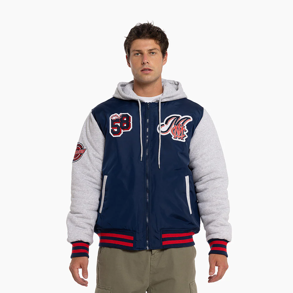 Melbourne Demons Adult Patchwork Bomber Jacket - Image 2