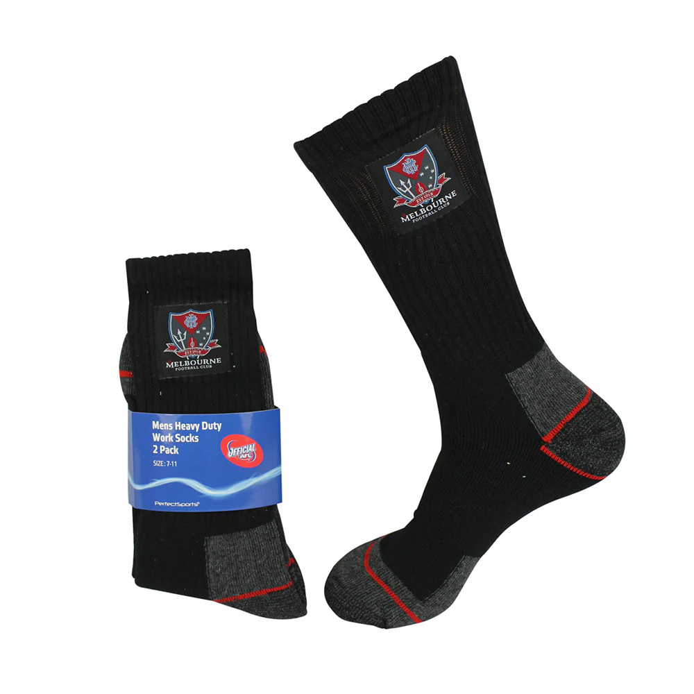Melbourne Demons Black Work Socks 2-Pack