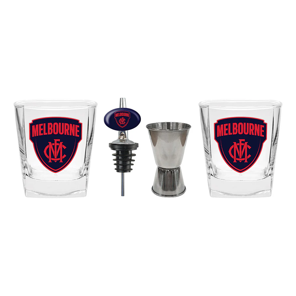 Melbourne Demons Glasses, Jigger & Pourer