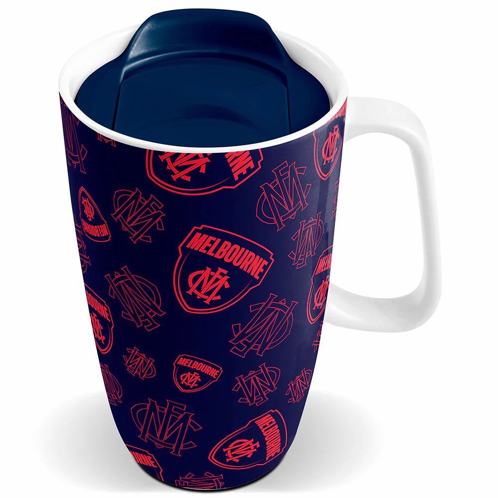 Melbourne Demons Logo Ceramic Mug With Lid