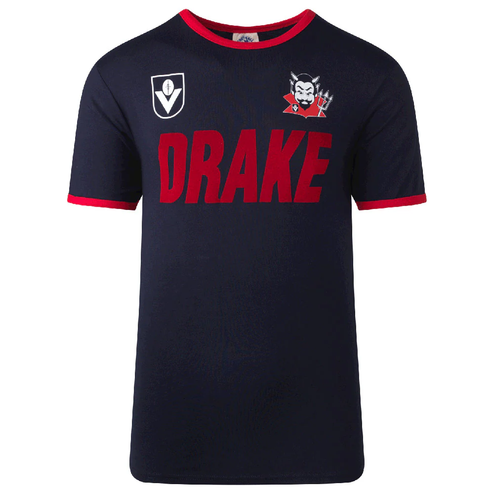 Melbourne Demons Mens Navy Throwback Tee