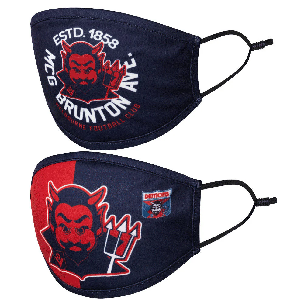 Melbourne Demons Set Of 2 Face Masks - Image 2