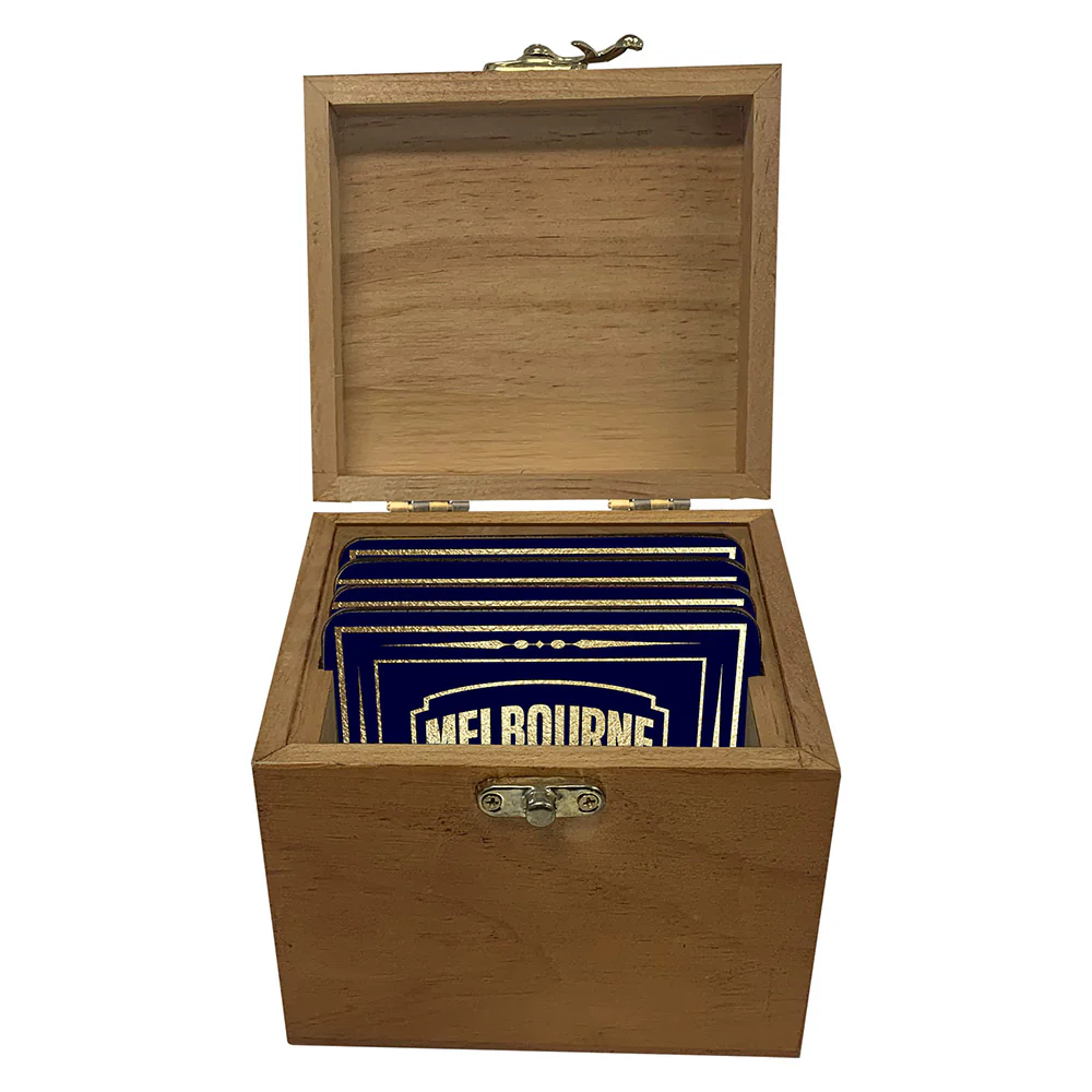 Melbourne Demons Set Of 4 Cork Coasters In Box - Image 2