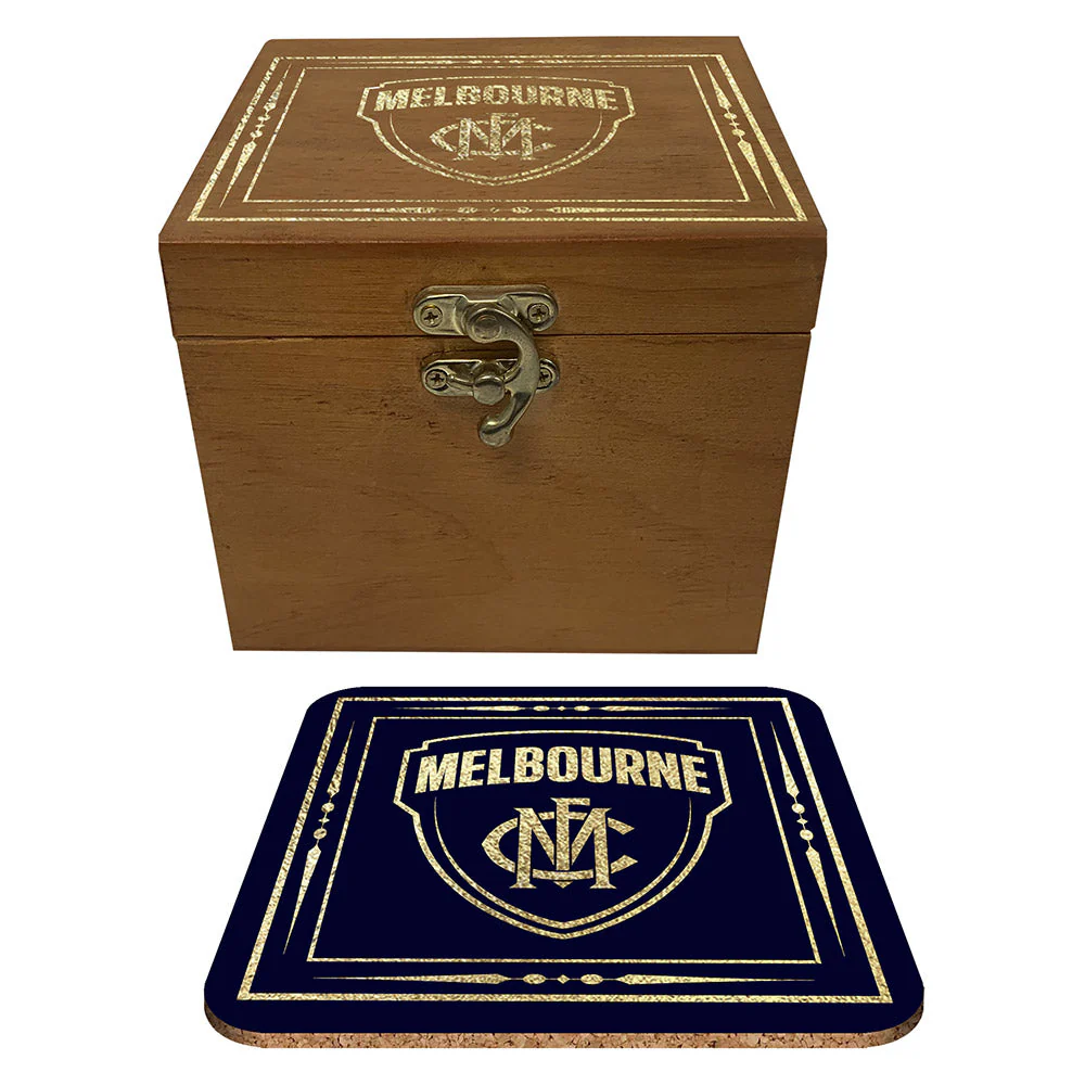 Melbourne Demons Set Of 4 Cork Coasters In Box - Image 3