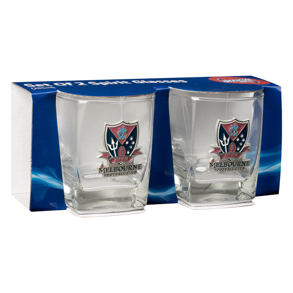 Melbourne Demons Spirit Glasses With Metal Badge - Image 2