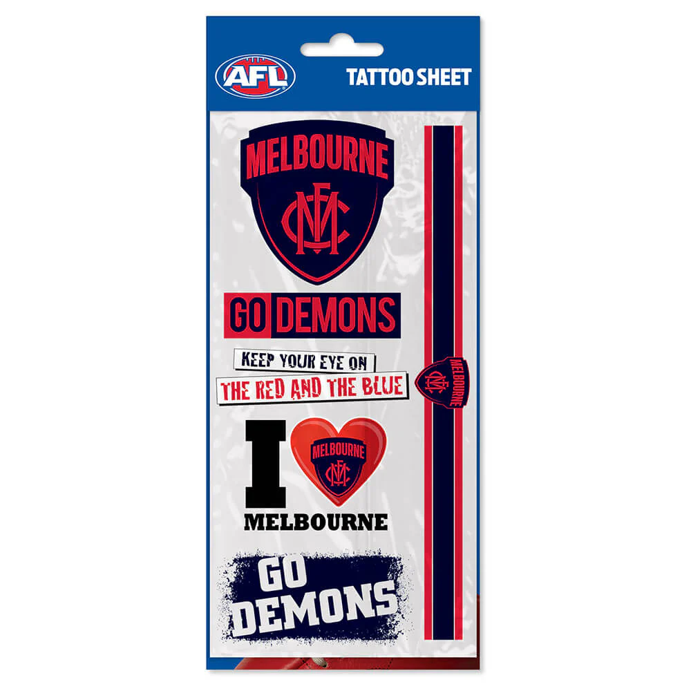 Melbourne Demons Tattoo Sheet