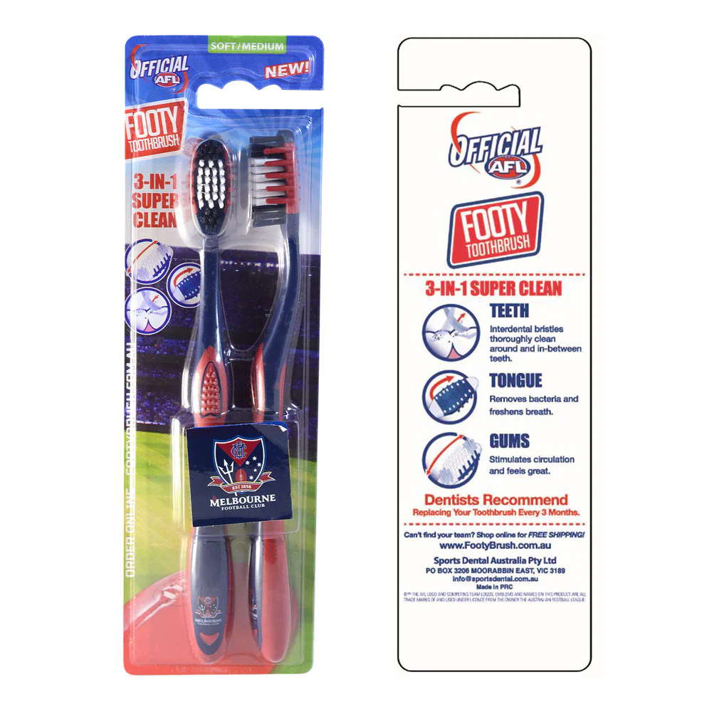 Melbourne Demons Toothbrushes - 2pk