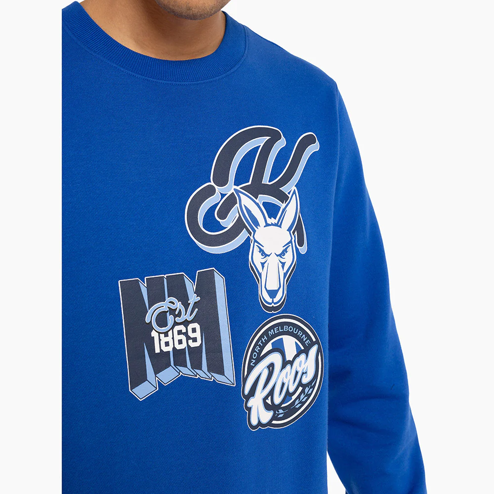 North Melbourne Mens Patchwork Crew Sweater - Image 6