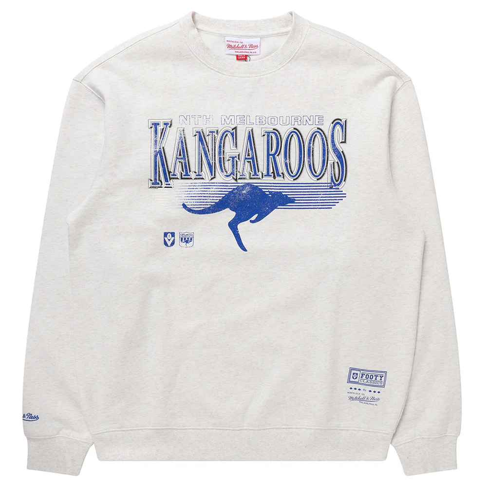 North Melbourne Mitchell & Ness Adults Underscore Crew Neck Sweater