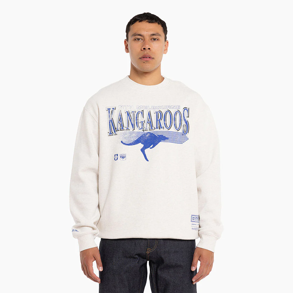North Melbourne Mitchell & Ness Adults Underscore Crew Neck Sweater - Image 6