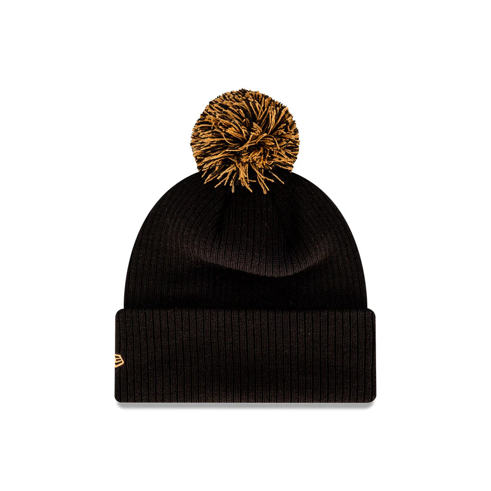 North Melbourne New Era Black Wheat Knitted Beanie - Image 2