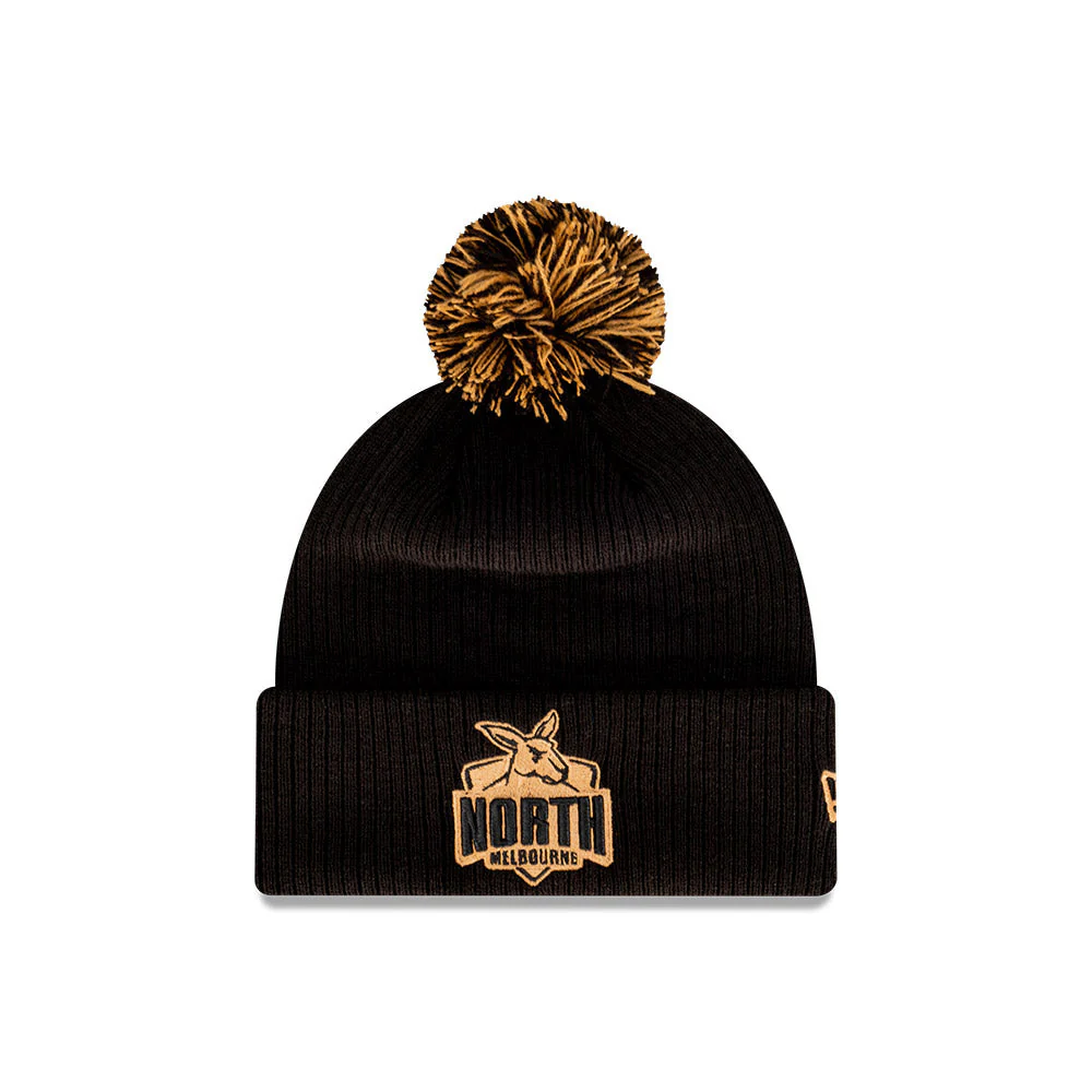 North Melbourne New Era Black Wheat Knitted Beanie - Image 3
