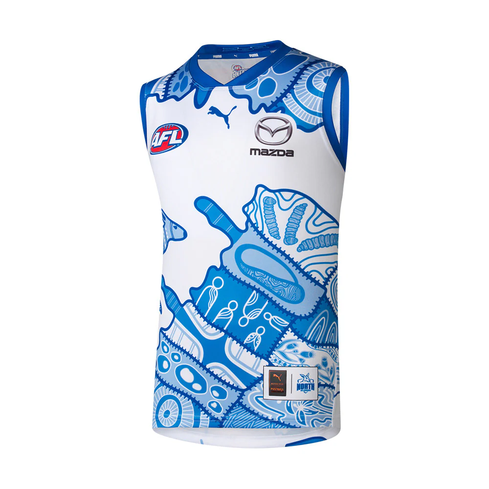 North Melbourne 2025 Authentic Youth Indigenous Guernsey