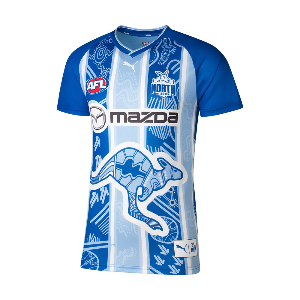 North Melbourne 2025 Authentic Youth Warm Up Top