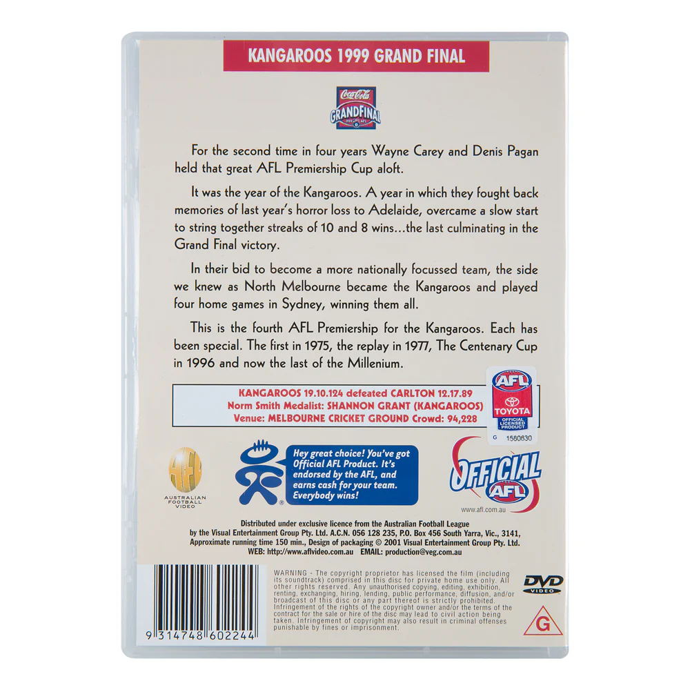 North Melbourne 1999 Premiers Dvd - Image 2