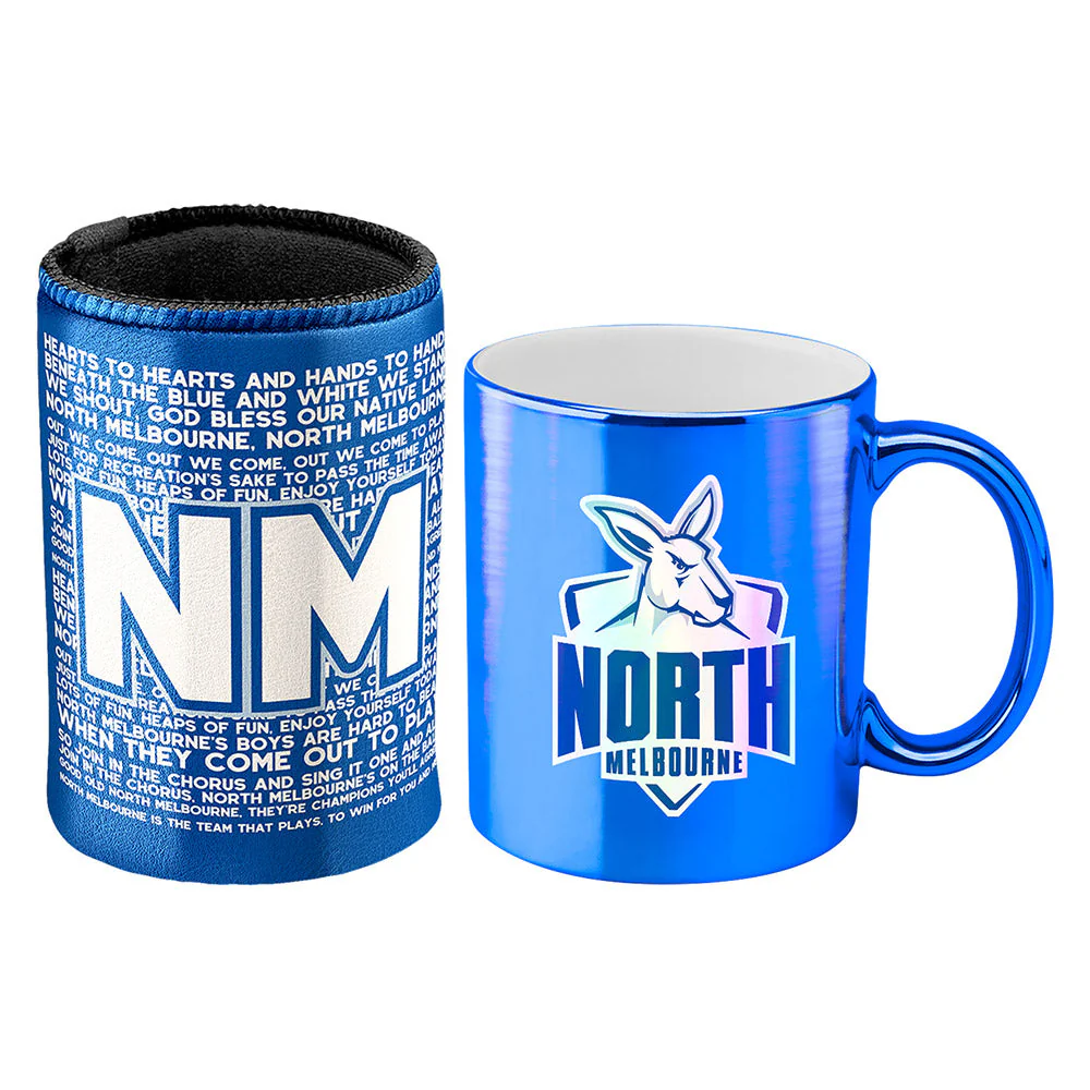North Melbourne Metallic Can Cooler And Mug Pack - Image 2