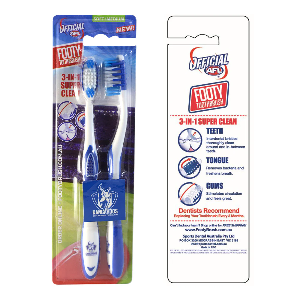 North Melbourne Toothbrushes - 2pk