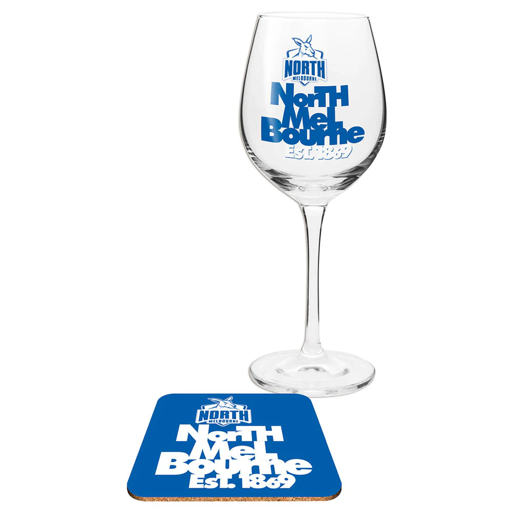North Melbourne Wine Glass And Coaster - Image 2