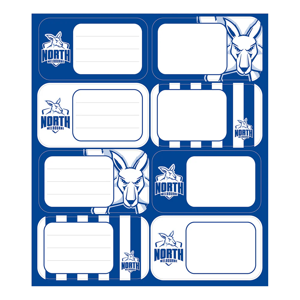 North Melbourne Kangaroos Book Labels