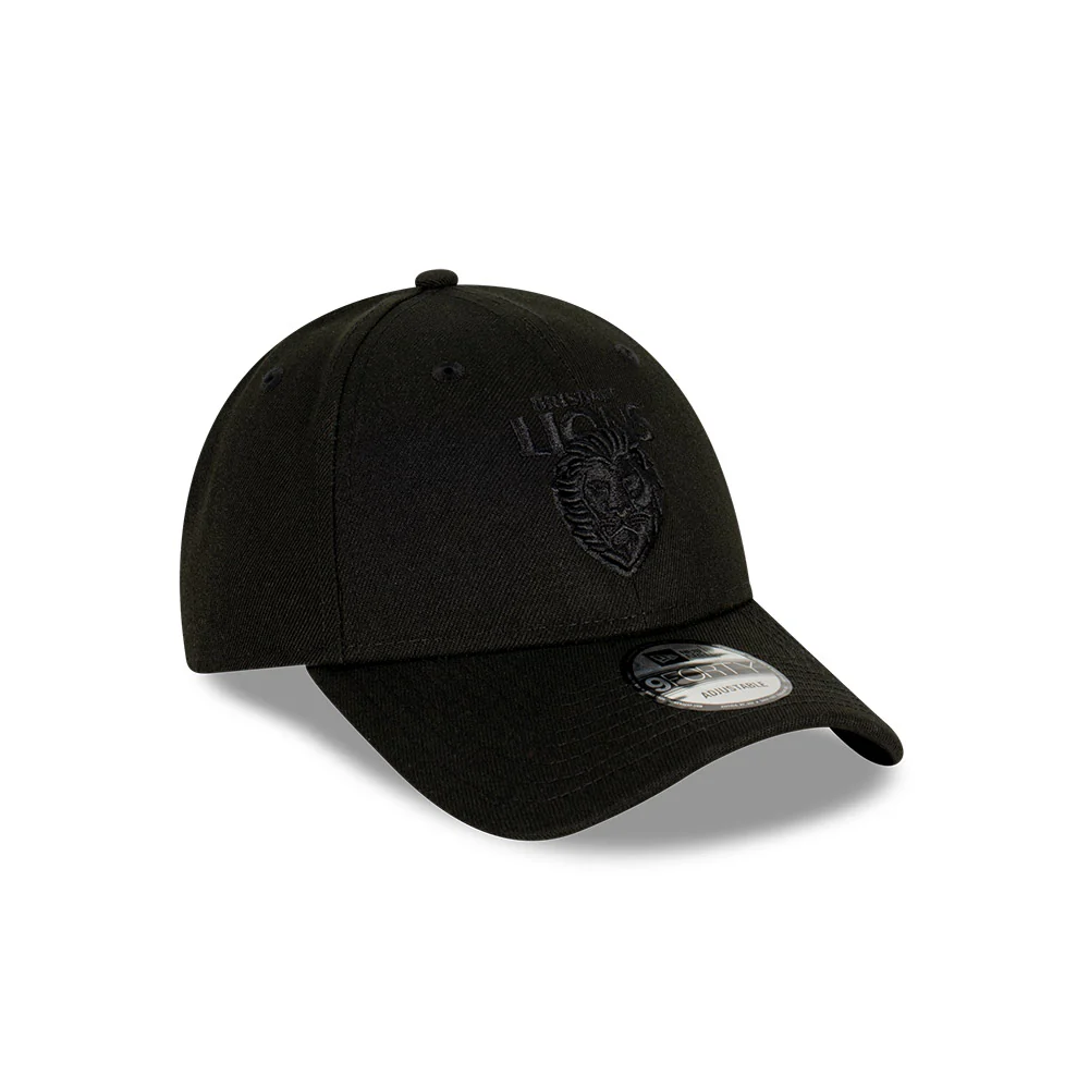 Brisbane Lions New Era Black On Black 9forty Cap - Image 2