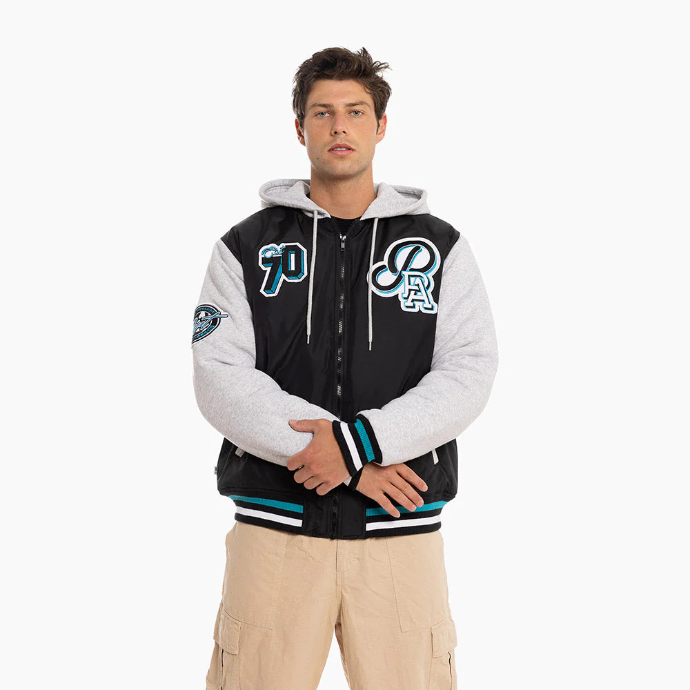 Port Adelaide Adult Patchwork Bomber Jacket - Image 4