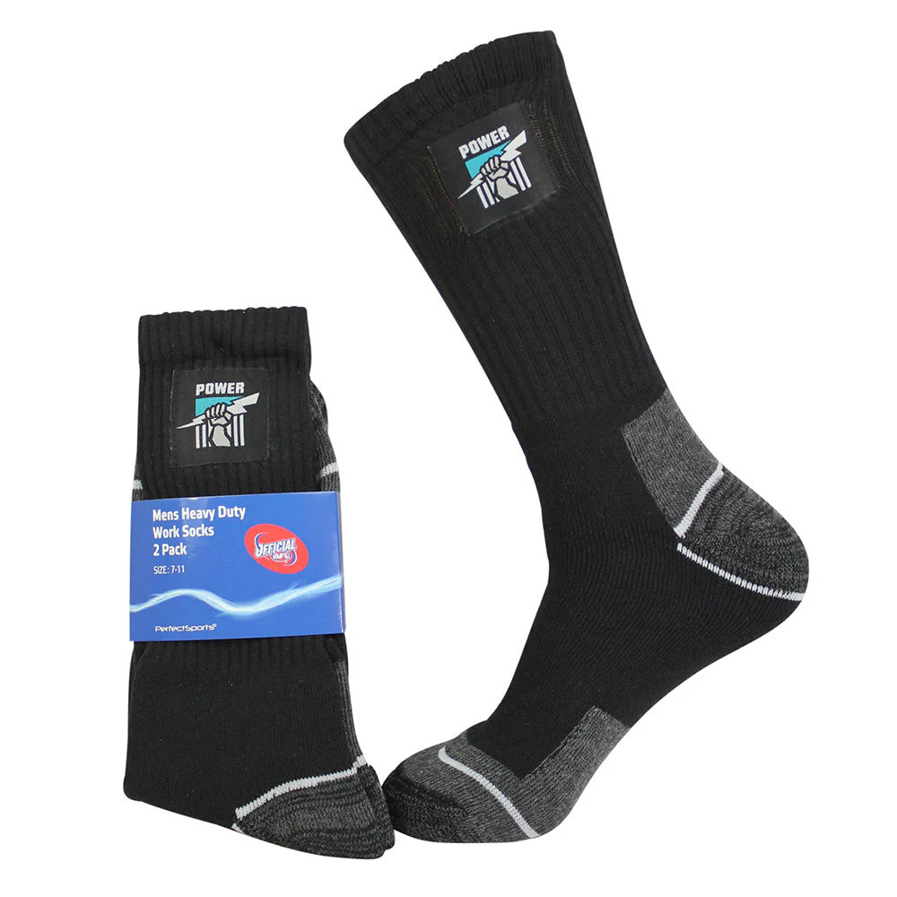 Port Adelaide Black Work Socks 2-Pack - Image 2
