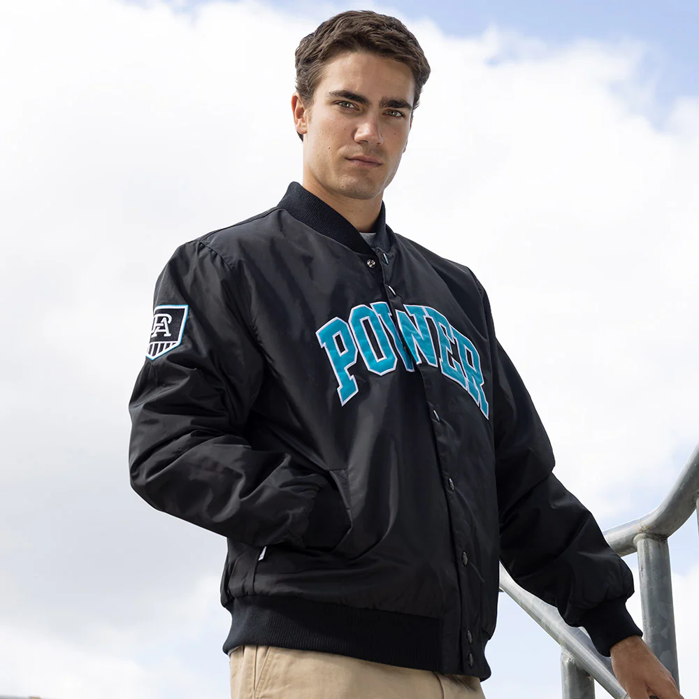 Port Adelaide Mens Bomber Jacket - Image 4