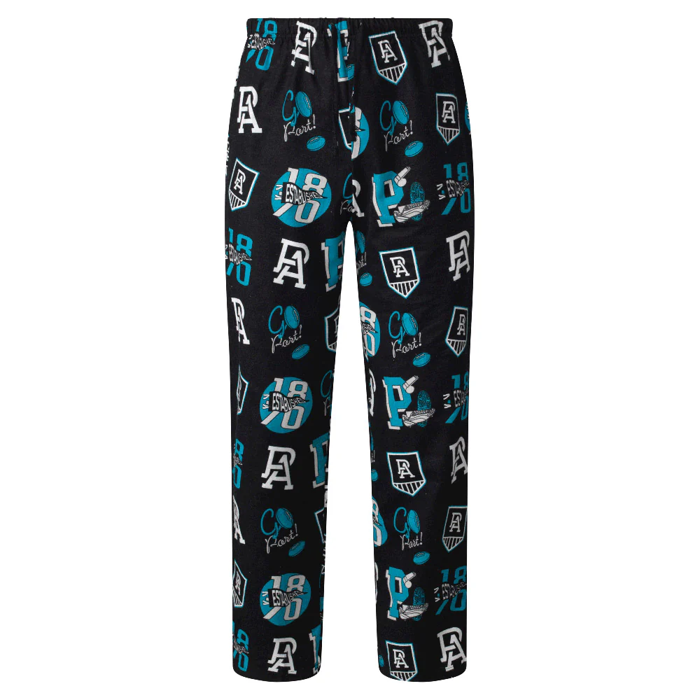 Port Adelaide Mens Flannel Pyjama Pants