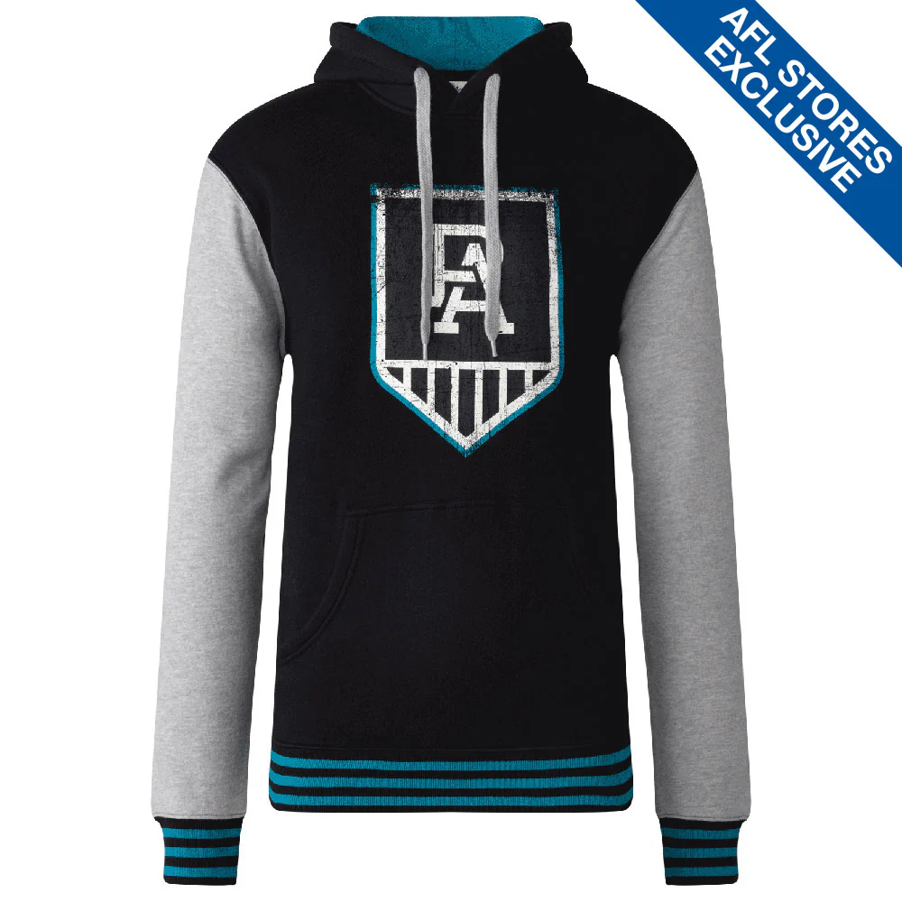 Port Adelaide Mens Retro Pullover Hoodie