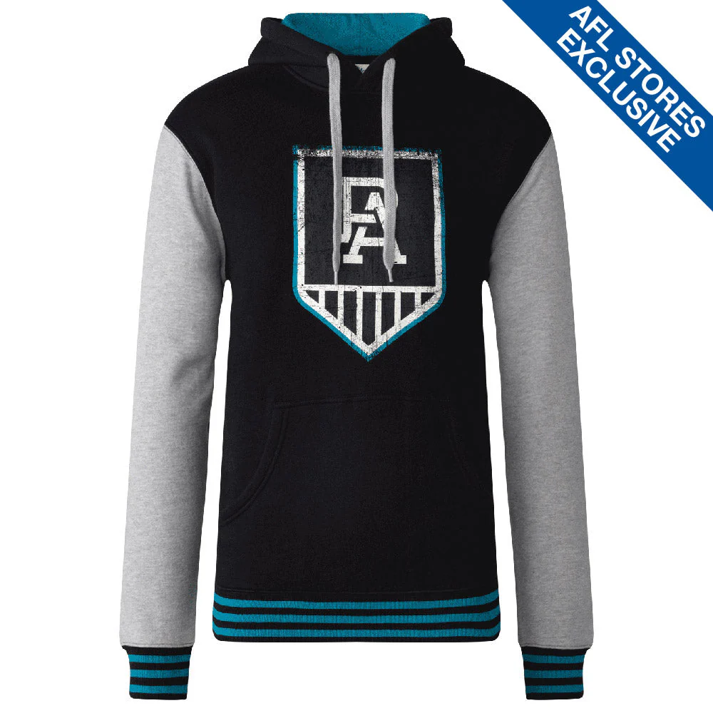 Port Adelaide Mens Retro Pullover Hoodie - Image 2